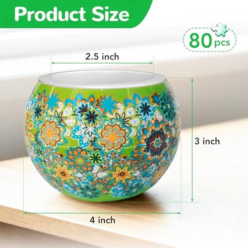 3D Puzzles Flower Pots, Puzzles for Adults and Kids,Small,Cactus Decor,Succulent Planters Pots for Indoor,Plant Gifts for Plant Lovers Creative Gifts (red-6) - Thumbnail 2
