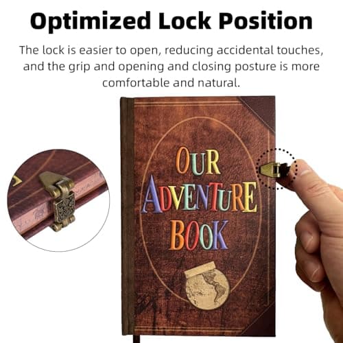 Our Adventure Book Travel Scrapbook Journal Notebook, 160Pages Scrap Book Photo Albums, Faux Leather Journaling Diaries, Scrapbooking Gifts Set With Pen and Stickers for Anniversary Wedding Office - Thumbnail 3