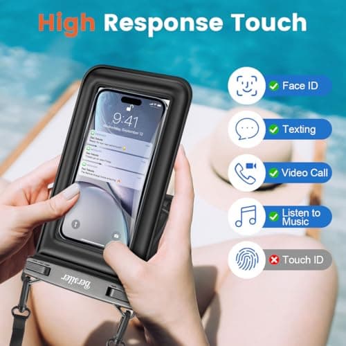 Bersiler Floating Waterproof Phone Pouch 2 Pack, IPX8 Waterproof Phone Case with Double Space, Beach Cruise Vocation Essentials, Underwater Cell Phone Dry Bag for iPhone 17 16 15 Galaxy S26 Ultra - Thumbnail 6