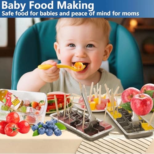 GHAHILI Stainless Steel Ice Cube Trays, Metal Ice Cube Trays for Freezer Vintage Inspired Design with Release Lever Remove Handle for Making Large Cubes Kitchen & Bar (1pcs) - Thumbnail 5