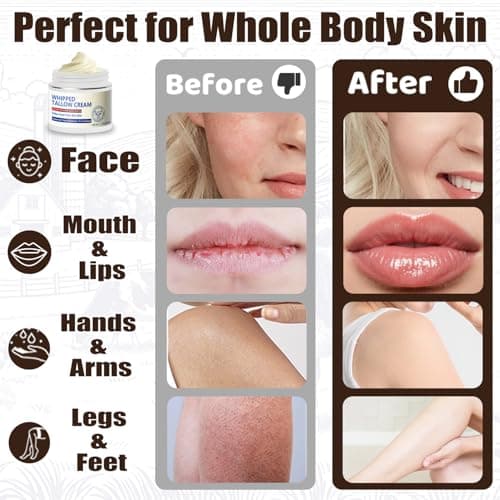 JIIANERY Beef Tallow for Skin, Natural Beef Tallow for Face, 100% Organic Grass Fed Finished Whipped Tallow and Honey Balm, Tallow Cream for Skin Care, Tallow Face Moisturizer Body Lotion - Thumbnail 6