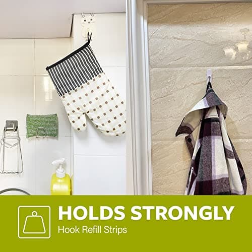 132 Pack Small Replacement Adhesive Strips Refill, Poster Strips, Damage-Free Hanging Strips for Wall Hooks, No Tools Removable Sticky Strips for Home, Office, and Dorm Decor, White Adhesive - Thumbnail 5