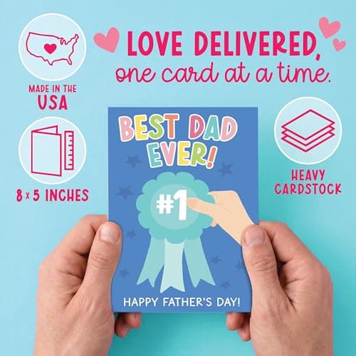 Hadley Designs Happy Father's Day Card from Son or Daughter - Fathers Day Cards from Kids, Fathers Day Card for Son Husband Brother Uncle Son-in-law or Father-in Law - Thumbnail 3