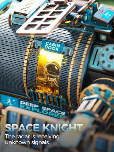 3D Puzzles for Adults – Space Station Rotating Mechanical Model Kit with Lights, Music & Motor, 511-Piece Interactive STEM Project, Sci-Fi Bookshelf Decor, Birthday Gifts for Men Women Teens 14+ - Thumbnail 5