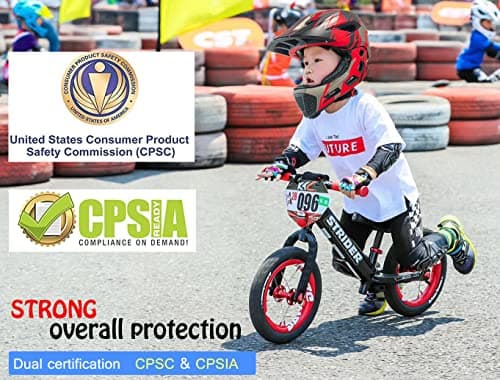 Natuway Toddler and Kids Full Face Helmet, Girl and Boy BMX Multi-Sport Detachable Mountain Dirty Bike Helmet Around 3-12 Years Head Circumference. - Thumbnail 5