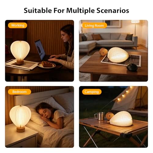 Hot Air Balloon Warm Night Light,Dimmable Touch Lamp for Bedroom,Portable Table Bedside Lamp,hot air balloon lantern decor,1200 mAh battery,Portable Camping Lamp for Outdoor,Bedroom,Party Decor - Thumbnail 5
