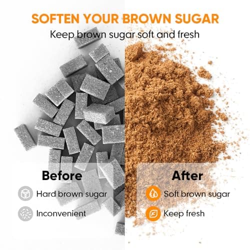 Moryimi Brown Sugar Container Airtight, 2 Quart Brown Sugar Keeper Storage Container with Spoon - Thumbnail 2