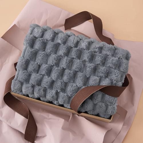 Bedsure Dog Blanket for Medium Dogs Washable - Fluffy Fuzzy Puppy Cat Flannel Blanket with Premium 350GSM Coral Fleece Soft for Pet Kitten Doggy, Grey Bobo, 30x40IN - Thumbnail 6