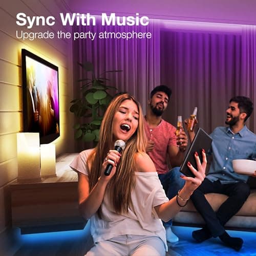 DAYBETTER LED Strip Lights 100ft, Smart Lighting with App Remote Control, RGB LED Lights for Bedroom, Music Sync Color Changing for Room Home Decor Party (1 Roll) - Thumbnail 5
