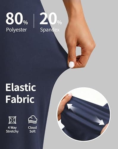 keriffe Womens Wide Leg Dress Pants Stretchy High Waisted Work Trousers - Thumbnail 6