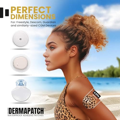 DermaPatch Adhesive Patch – 25 PCS Waterproof Overpatch Covers for CGM Sensors (Libre, Dexcom G6/G7, Stelo, Guardian, Enlite) – Ultra-Thin, No-Glue Center, Long-Fixation, Pre-Cut Paper (Color: Animal) - Thumbnail 2