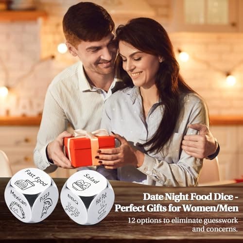 Aursy Mother s Day Gifts for Women, 2PCS Date Night Food Dice, Gifts for Men Father Day, Birthday Gifts for Him Kids Women Adults Mens Gifts, Couple Wedding - Thumbnail 2