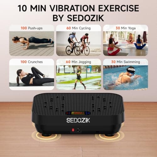 SEDOZIK Vibration Plate Exercise Machine, Vibration Plate for Lymphatic Drainage Weight Loss, 450 Lbs Capacity Full Body Vibrating Platform Workout Equipment with Bands Bluetooth for Women Men, Black - Thumbnail 5