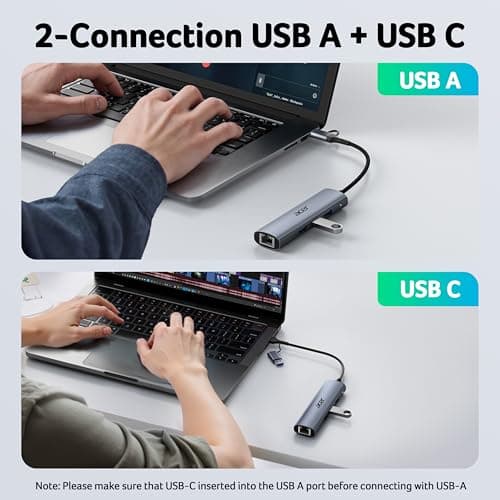Acer USB to Ethernet Adapter, USBC Hub Ethernet 1Gbps with 3*USB 3.0, Aluminum Heat Dissipation, Driver Free, USB to Network Adapter for Windows 10, 8.1, Mac OS, Laptop, MacBook, iPad, etc (0.65FT) - Thumbnail 5