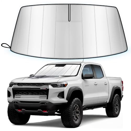 TATMAKLOONG Windshield Sun Shade for Chevy/Che-vrolet Colorado 2023-2026/GMC Canyon 2023-2026, Custom Fit Folding Design Front Window Sunshade Accessories for Interior Protector, Blocks UV