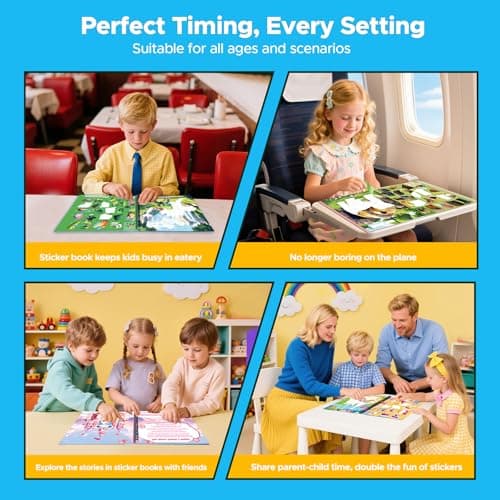 CutteeyFyry 4PCS Paint by Number Sticker Book Travel Activities Toys for Girls Boys Kids Ages 4-10 Road Trip & Airplane & Long Car Rides, Birthday Present, Preschool Classroom Party Gifts - Thumbnail 4