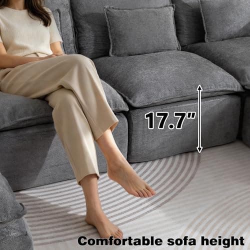 Fachmaih Boneless Loveseat Couch Sectional Cloud Couch Oversized Modular Sectional Sofa Modern Cloud Sofa Couches with Pillow for Living Room Bedroom - Thumbnail 5