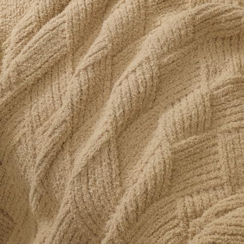 bearberry Super Soft & Fuzzy Minky Throw Blanket Lightweight All-Season - Diamond Stitch Plush Fleece for Couch, Bed, Sofa | Machine Washable Cozy Gift for Women, Men, Home (Camel, 40”x50”) - Thumbnail 3
