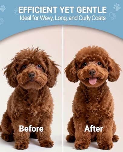 Dematting Comb for Dogs, Dematting Tool for Dogs & Cats - Serrated Matted Hair Removal Brush - Easily Remove Knots, Mats and Tangles - Designed for Wavy & Curly Coats - Thumbnail 3