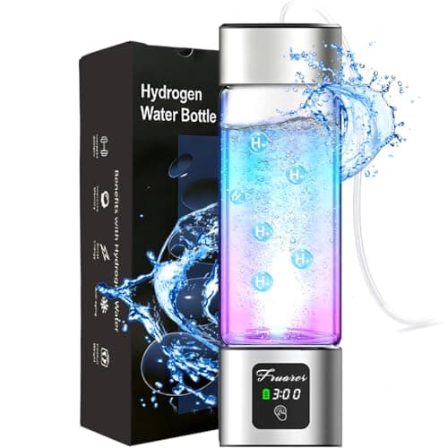 Hydrogen Water Bottle Generator - 2026 Hydrogen Water Machine - 6000 PPB SPE/PEM Tech Glass Hydrohealth Water Bottle for Kidney Health Hydrogen Bottle Gift for Family & Friends (A Touch/Silver) - Image 1