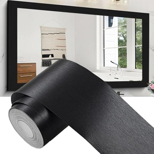 Alened Black Mirror Frame Border Peel and Stick Wallpaper, Mirror Tape Border Trim Removable Waterproor Wall Decor, Self Adhesive Bathroom Sticker 2" x 393" - Image 1