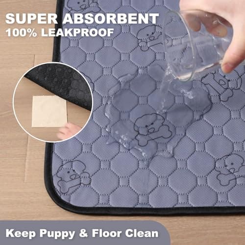 Washable Pee Pads for Dogs, 18"x24" 2 Pack Reusable Puppy Training Pads, Super Absorbent Waterproof Leak-Proof Dog Pee Pads, Non-Slip Bottom, Heavy Duty Whelping Pads for Crate, Playpen, Bed, Floor - Thumbnail 3