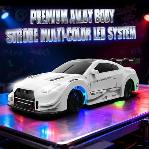 Desdoni RC Drift Car, 1/43 Mini RC Drift Car with Gyro, 2.4GHz Full Proportional Control, 20M/H 4WD High Speed Remote Control Alloy, LED Lights & Drift Tires, Toys Gift for Adults, Boys and Girls - Thumbnail 6