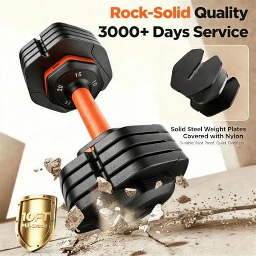 Adjustable Dumbbells Set 25LB, Weights Dumbbells Set 5/10/15/20/25lbs, Anti-Slip Handle for Exercise Fitness Workout Adjustable dumbbell set 2 (25, Pounds) - Thumbnail 5
