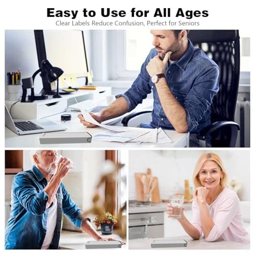 Weekly Metal Pill Organizer, Large Capacity 7 Day Travel Pill Organizer, Easy Open Secure Pill Box for Adults & Seniors, Vitamins & Supplement Case (Silver) - Thumbnail 6