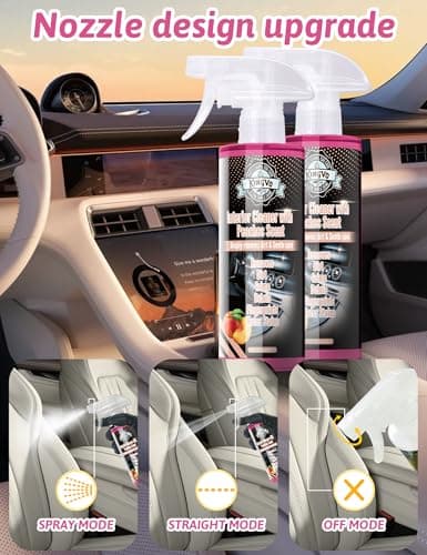 Kingvo Car Interior Cleaner, Interior Cleaner Carpet Dashboard Vinyl Sofa Leather Shiny Car Stuff Detailing Kit Cleaning Supplies,Peach Scent - Thumbnail 5