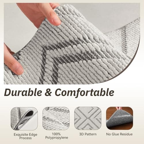 PADOOR Stair Treads Non Slip 15 PCS, 3D Peel and Stick Stair Treads for Wooden Steps Indoor, Residue-Free Adhesive Stair Runner for Kids, Elders & Pets, Washable Carpet for Stairs,8"x30",Grey - Thumbnail 3
