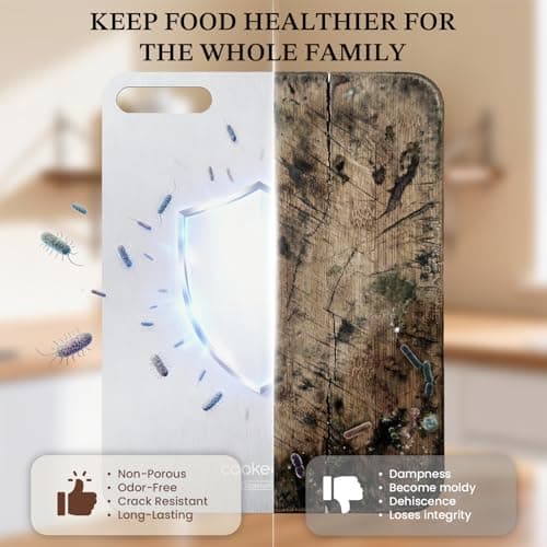 Cookeers Titanium Cutting Board for Kitchen - 2026 New Upgraded 13.5"L x 10"W Pure Titanium Double-sided Cutting Boards, Hygiene Durable Dishwasher Safe Chopping Board for Meat, Fruit, Vegetables - Thumbnail 5