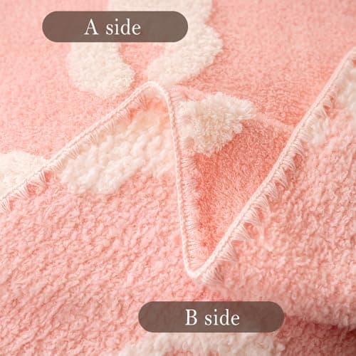 TrellisJoy Leopard Print Blanket Fleece Throw for Bed Sofa for All Seasons Leopard-Pink 60"x80" - Thumbnail 6