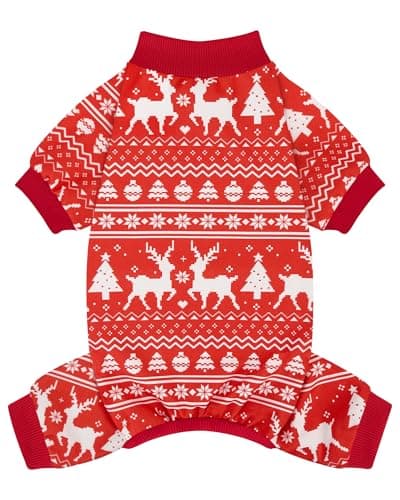 XPUDAC Christmas Matching Dog and Owner Pajamas Set Christmas Dog Pajamas Puppy Outfits for Small Medium Dogs Pet Clothes Pjs Doggie Bodysuit Cat Apparel, L - Image 1