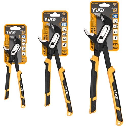 Tongue and Groove Pliers 8/10/12 Inch Adjustable Pliers Set Groove Joint Pliers With 7-Position Push-Lock,V-Jaw Water Pump Pliers With Cushion Grip Handle Tools For Plumber Home Repair Maintenance - Image 1