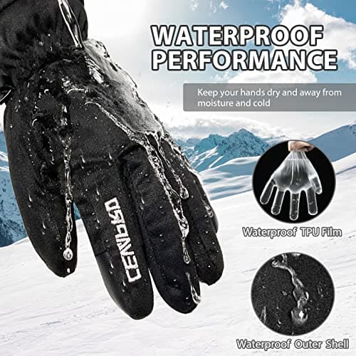 Cevapro Winter Thermal Gloves for Men Women, -20℉ Anti-Slip Waterproof Deerskin Suede Insulated Touchscreen Gloves. - Thumbnail 4