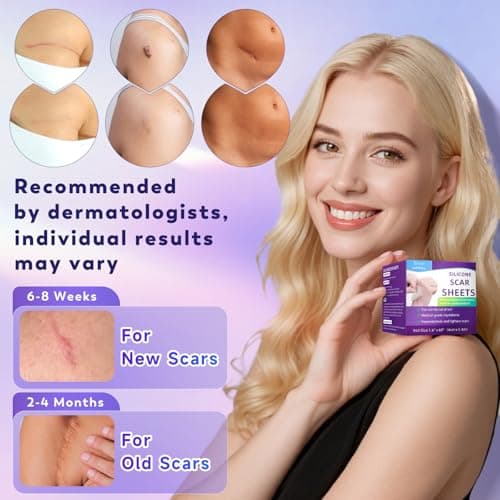 Yarster Silicone Scar Sheets, Silicone Scar Tape(1.6"x 120" Roll-3M), Medical Grade Scar Sheets, Scar Tape for Surgical Scars, Burn, C-Section, Keloid Scars, Acne Treatment, Stretch Marks Removal - Thumbnail 5