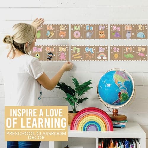 Hadley Designs Alphabet for Classroom Wall Decor - ABC Posters for Classroom Wall Chart Preschool & Kindergarten, ABC Letters & Number Line Elementary Must Haves, Kraft Daycare & Homeschool Essentials - Thumbnail 6