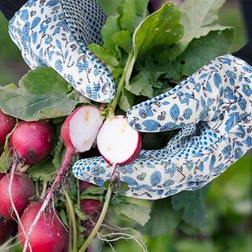 DOFOWORK Gardening Gloves - 4 Pair Garden Gloves for Women, Soft Womens Floral Cute Glove for Women - Thumbnail 5
