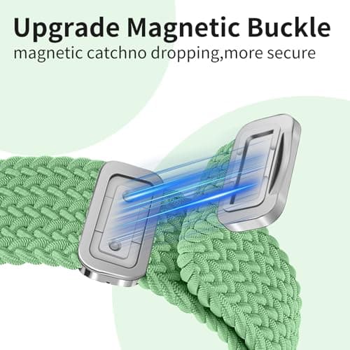 Chinber Braided Band Compatible with Apple Watch Bands 40mm 38mm 41mm 42mm 44mm 45mm 46mm 49mm,Magnetic Soft Nylon Stretchy Strap with Designer Bling Crown Strap for Series 10/9/8/7/6/5/4/3/2/SE/Ultra - Thumbnail 4