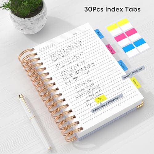MSTONAL Lined Spiral Journal Notebook for Women Men, Medium A5 300 Pages, College Ruled Hardcover Notebooks for Work and Note Taking, Journals for Writing - Grey - Thumbnail 4