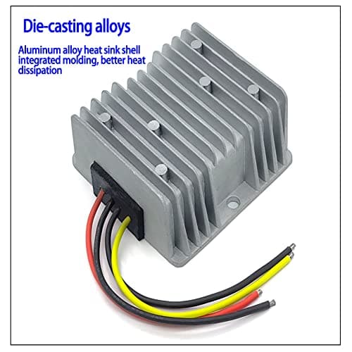 Golf Cart Voltage Reducer Regulator 48V to 12V 15A, Waterproof Heavy Duty DC DC Converter for EZGO Club Car Yamaha - Thumbnail 4