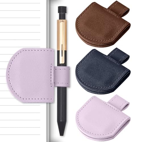 SESENSE Magnetic Pen Holder for Notebook - 3 Pcs Leather Magnetic Bookmarks Holder for Reading Women, Book Lover Gifts for Bookish, Standard Size - Image 1