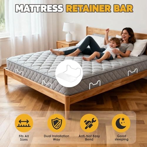 Mdkave Mattress Slide Stopper,Mattress Retainer Bar,Mattress Retainer Bar for Adjustable Bed,Wider Taller Non Slip Mattress Gripper,Anti Mattress Slide for Most Soft Bed(White,1.96" H,4 Pack) - Thumbnail 3