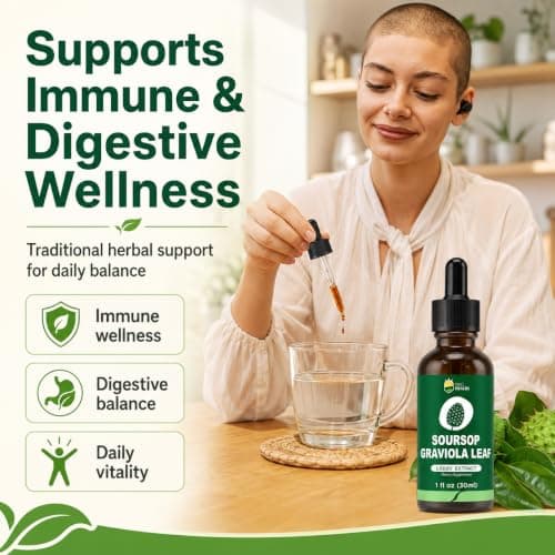 KingHealth Soursop Bitters Liquid, Organic Soursop Leaves Extract, 1 Fl Oz - Thumbnail 3