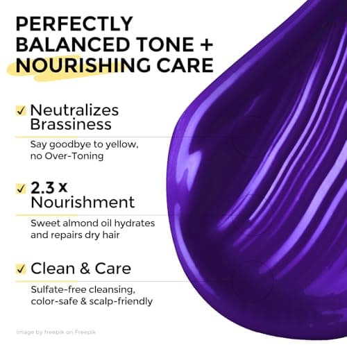 COLORLOMO Bye Bye Yellow Purple Shampoo, Neutralizes Brass & Yellow Tones, Sulfate Free, For Color Treated, Blonde, Bleached, Highlighted Brown or Silver Hair, 11. 83 Fl Oz - Thumbnail 3