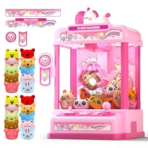 Skirfy Claws Machines for Kids Age 6+, Mini Vending Machines Girls Unicorns Toys with Sound & 20 Mini Plush Toys,Arcades Game Indoor Toy for Home Party Birthday - Image 1