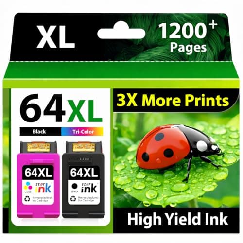Starink Replacement for HP 64XL Ink Cartridge Combo Pack Remanufactured for HP 64XL Ink Cartridges Black and Color Compatible with HP Envy Photo 7855 7858 7155 7120 7800 6255 7158 7100 Printer, 2 Pack