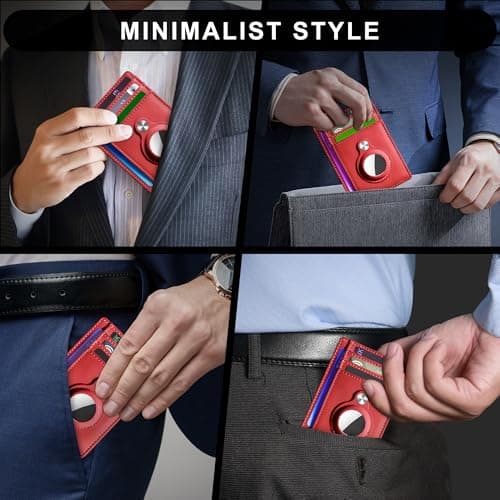 Hawanik Slim Minimalist Front Pocket Air Tag Wallet, RFID Blocking Card Holder Wallet with Airtag Holder - Thumbnail 6