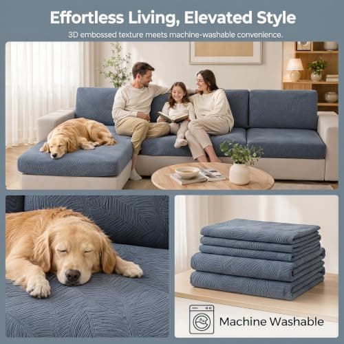 UWWGKK Modular Sofa Cover Sectional Couch Slipcovers for Dogs Pet Friendly | High Elastic Jacquard Cushion Protector, Machine Washable Living Room Furniture Cover (Sofa Backrest 1-Piece) - Thumbnail 2